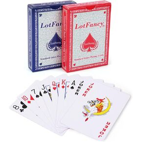 LotFancy Playing Cards, 12 Decks of Cards, Poker Size Standard Index, 6 Blue and 6 Red, for Blackjack, Euchre, Canasta Card Game, Casino Grade