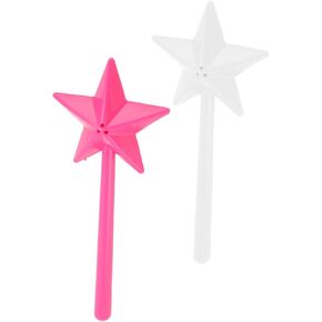 2PCS Magical Wand Salt and Pepper Shakers Wand Magical Salt Seasoning Spice Stars Stick Refillable Pentagram Shape Dispenser Fun Styling for Kitchen Halloween Christmas (Three