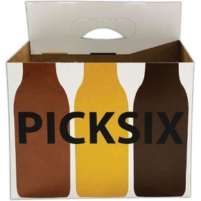 6pk Cardboard Carrier (Flag-Pick6ix, 150ct) | Holds 6pk 12oz Bottles | FAST SAME DAY SHIPPING