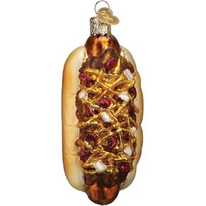 Chili Cheese Dog with Onions Christmas Holiday Ornament