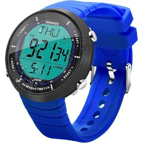 10 ATM Water Resistant Sports Watch for Swimming and Diving, with Functions of Stopwatch, Countdown, Dual Time, Alarm Clock, 12 and 24 Hour Format Switchable