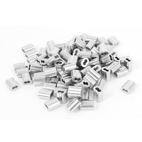 uxcell 1/16-inch Wire Rope Aluminum Sleeves Clip Fittings Cable Crimps 100pcs