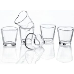 Heart Shot Glasses Set, Pink Shot Glass Cute For Bar Cart Accessories 1.5oz