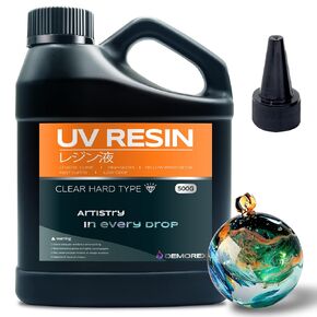UV Resin Crystal Clear Hard Type - Fast Curing UV Epoxy Resin for Jewelry Making Craft Decoration, Hard Transparent Glue Solar Cure Sunlight Activated Resin Casting, Coating 1000g