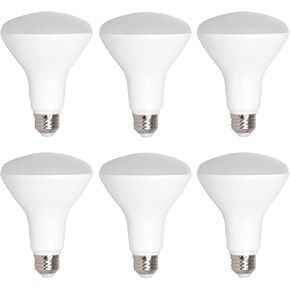 Maxxima LED BR30 65 Watt Equivalent Dimmable 8 Watt Light Bulb Warm White 720 Lumens Energy Star, 3000K (Pack of 6)