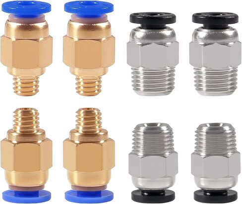 4 قطع تركيب هوائي PC4-M6 و4 قطع تركيب هوائي PC4-M10 لطابعات Creality Ender 3، وEnder 3 Pro، وEnder 3 V2، وEnder 5، وEnder 5 Pro، وCR-10، وCR-10S، وغيرها من طابعات Bowden Extruder ثلاثية الأبعاد in Saudi Arabia