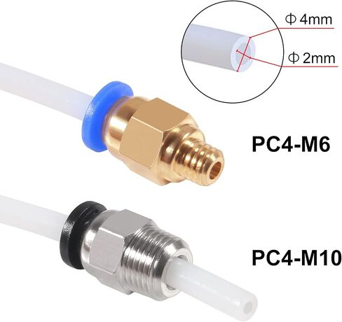 4 قطع تركيب هوائي PC4-M6 و4 قطع تركيب هوائي PC4-M10 لطابعات Creality Ender 3، وEnder 3 Pro، وEnder 3 V2، وEnder 5، وEnder 5 Pro، وCR-10، وCR-10S، وغيرها من طابعات Bowden Extruder ثلاثية الأبعاد in Saudi Arabia