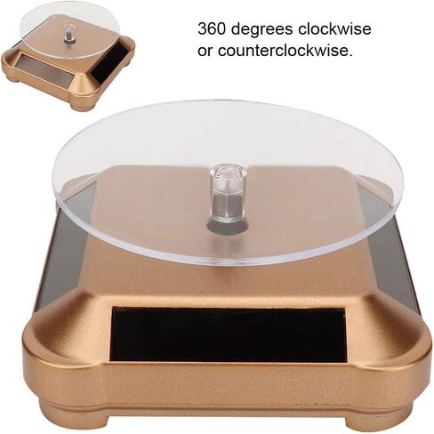 Zyyini 360 Degree Turntable Solar Power Battery, Rotating Display Stand Display StandsHome Décor Accents in Saudi Arabia