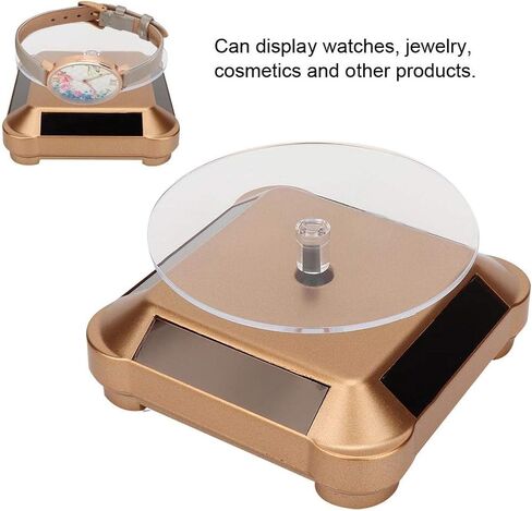 Zyyini 360 Degree Turntable Solar Power Battery, Rotating Display Stand Display StandsHome Décor Accents in Saudi Arabia