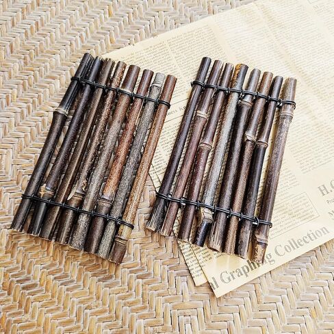 2 قطعة ديكور من الخيزران الطبيعي بقاعدة حامل (طوف من الخيزران | 7 × 4 بوصة) حامل عرض صغير للزينة في المزرعة in Kuwait