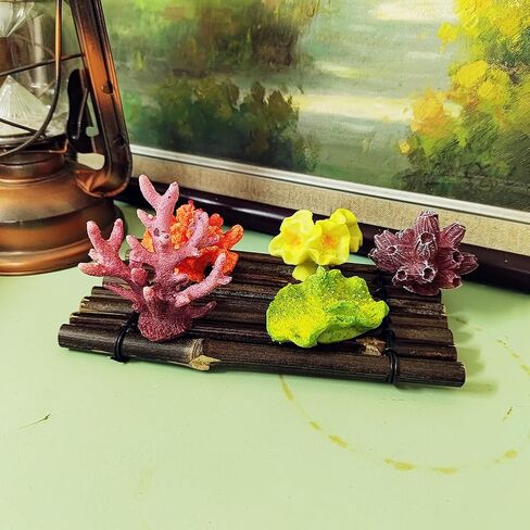 2 قطعة ديكور من الخيزران الطبيعي بقاعدة حامل (طوف من الخيزران | 7 × 4 بوصة) حامل عرض صغير للزينة في المزرعة in Kuwait