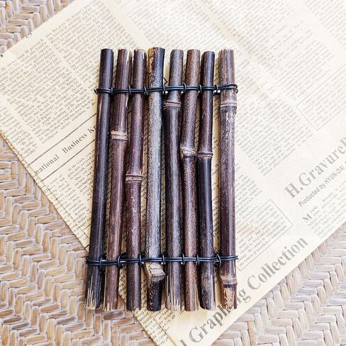 2 قطعة ديكور من الخيزران الطبيعي بقاعدة حامل (طوف من الخيزران | 7 × 4 بوصة) حامل عرض صغير للزينة في المزرعة in Kuwait