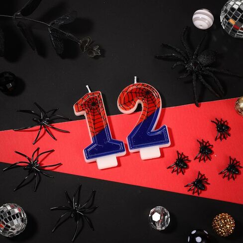 Spider Web Candle, Spider Number Candle Cake Topper Candle Birthday Cake Candle Spider Birthday Decorations for Boy Girl Spider Birthday Themed Party Halloween Party Supplies (18) in Saudi Arabia