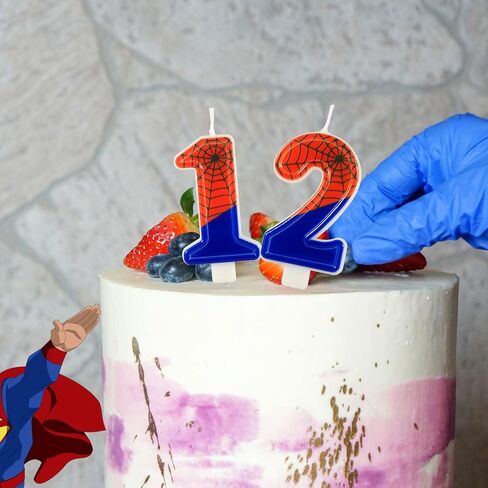 Spider Web Candle, Spider Number Candle Cake Topper Candle Birthday Cake Candle Spider Birthday Decorations for Boy Girl Spider Birthday Themed Party Halloween Party Supplies (18) in Saudi Arabia