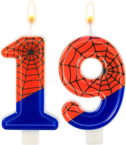Spider Web Candle, Spider Number Candle Cake Topper Candle Birthday Cake Candle Spider Birthday Decorations for Boy Girl Spider Birthday Themed Party Halloween Party Supplies (18) in Saudi Arabia