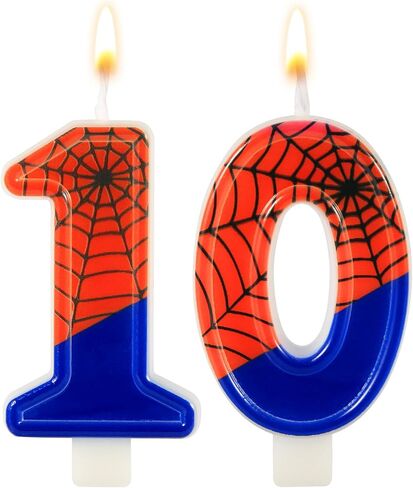 Spider Web Candle, Spider Number Candle Cake Topper Candle Birthday Cake Candle Spider Birthday Decorations for Boy Girl Spider Birthday Themed Party Halloween Party Supplies (18) in Saudi Arabia