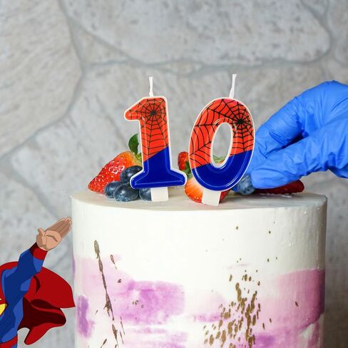 Spider Web Candle, Spider Number Candle Cake Topper Candle Birthday Cake Candle Spider Birthday Decorations for Boy Girl Spider Birthday Themed Party Halloween Party Supplies (18) in Saudi Arabia
