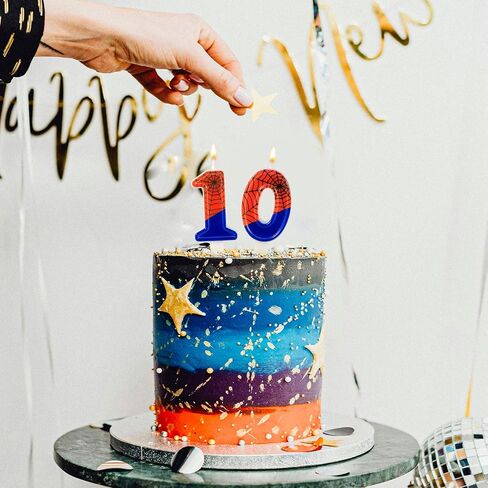 Spider Web Candle, Spider Number Candle Cake Topper Candle Birthday Cake Candle Spider Birthday Decorations for Boy Girl Spider Birthday Themed Party Halloween Party Supplies (18) in Saudi Arabia