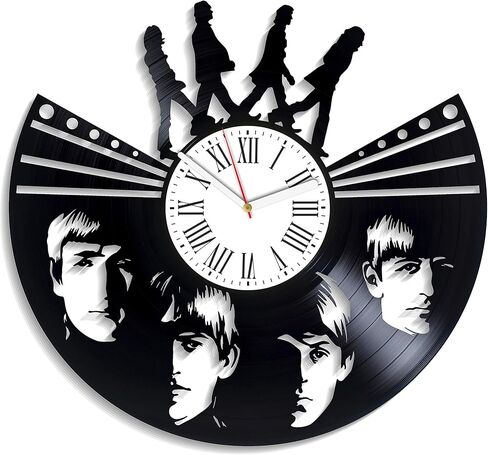 Wall Clock Modern The Beatle Music Birthday Gift for Father Wall Clock Minimalist Vintage Vinyl Record Clock Home Decor The Beatle Decor for Living Room Rock Music Band J. Lennon Art in Saudi Arabia