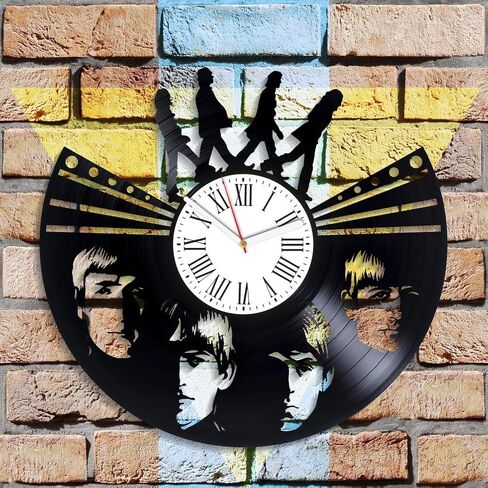 Wall Clock Modern The Beatle Music Birthday Gift for Father Wall Clock Minimalist Vintage Vinyl Record Clock Home Decor The Beatle Decor for Living Room Rock Music Band J. Lennon Art in Saudi Arabia