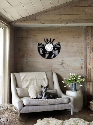 Wall Clock Modern The Beatle Music Birthday Gift for Father Wall Clock Minimalist Vintage Vinyl Record Clock Home Decor The Beatle Decor for Living Room Rock Music Band J. Lennon Art in Saudi Arabia