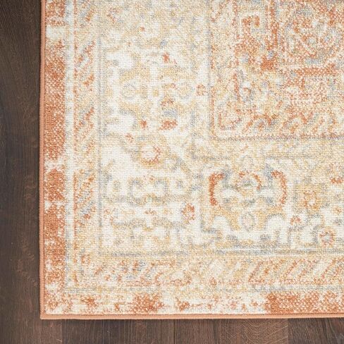 سجادة Nourison Essentials للاستخدام الداخلي والخارجي باللون البيج مقاس 6 × 9 بوصات، غير قابلة للتساقط، غرفة النوم، غرفة المعيشة، غرفة الطعام، المطبخ (6 × 9) in Saudi Arabia