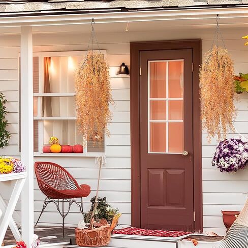 INQCMY Artificial Fake Hanging Plants Flowers Basket for Outdoor Outside Porch Fall Decoration,2 Pack Faux Silk Long Vines UV Resistant Look Real for Home Patio Balcony Wall Yard Autumn Decor in Saudi Arabia