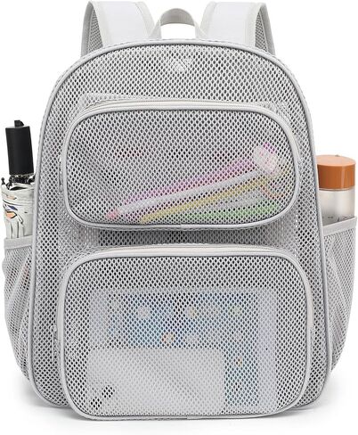 Mesh Backpack for School, Heavy Duty Girls Boys Mesh Bookbag School Bag for Adults Kids Swimming Beach Fitness Sport (Green) in Kuwait