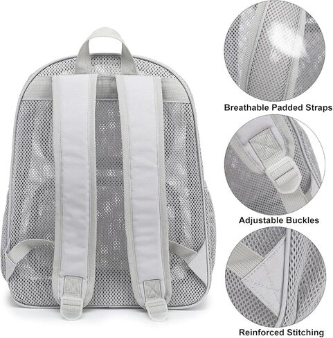 Mesh Backpack for School, Heavy Duty Girls Boys Mesh Bookbag School Bag for Adults Kids Swimming Beach Fitness Sport (Green) in Kuwait