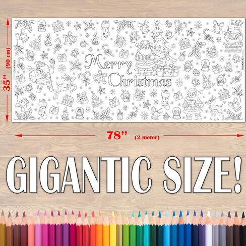 GIGANTIC - Giant Coloring Poster, DIY Large Wall Paper Coloring Banner roll or Tablecloth, Huge Size of 35" x 78", Perfect for Group Activity of Adults & Kids, at Home, Parties, Events. (ABC) in Saudi Arabia