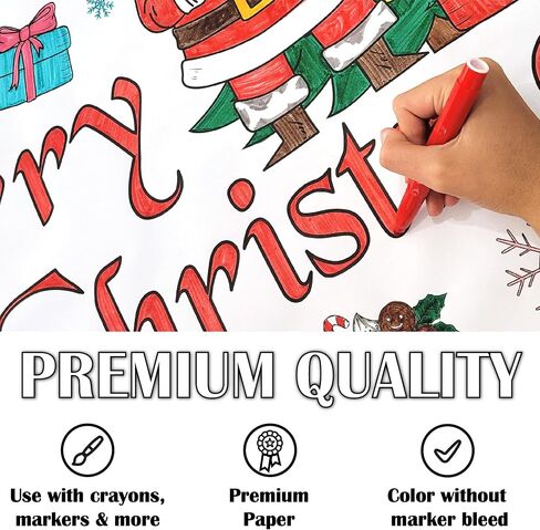 GIGANTIC - Giant Coloring Poster, DIY Large Wall Paper Coloring Banner roll or Tablecloth, Huge Size of 35" x 78", Perfect for Group Activity of Adults & Kids, at Home, Parties, Events. (ABC) in Saudi Arabia