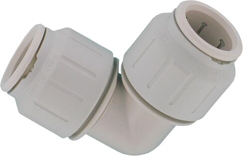 John Guest Speedfit 1/2 Inch CTS 90 Degree Union Elbow, Push to Connect Plastic Plumbing Fitting, White, PEI0320P in Saudi Arabia
