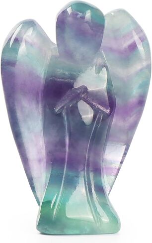 Artistone 2" Opalite Crystal Guardian Angel Statue Healing Crystals Natural Gemstones and Crystals Pocket Angel Figurines Stone with Gift Box in Saudi Arabia