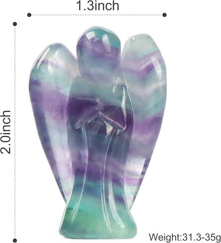Artistone 2" Opalite Crystal Guardian Angel Statue Healing Crystals Natural Gemstones and Crystals Pocket Angel Figurines Stone with Gift Box in Saudi Arabia