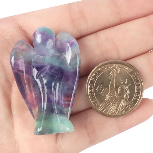Artistone 2" Opalite Crystal Guardian Angel Statue Healing Crystals Natural Gemstones and Crystals Pocket Angel Figurines Stone with Gift Box in Saudi Arabia