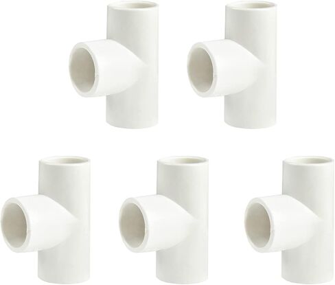 5pcs 1.5In 3-way Tee Elbow PVC Pipe Fittings Coupling Adapter-(Socket x Socket x Socket) Schedule 40, Easy to Install, and High Tensile for Home or Industrial Use pack of 5(5, 1 1/2") in Saudi Arabia