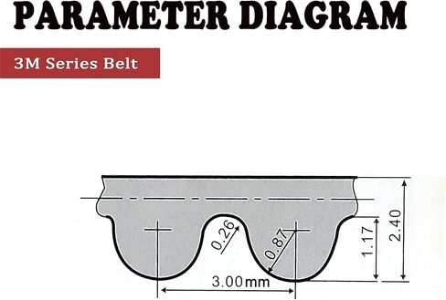 قطعتان من حزام التوقيت 174-3M - 58 سنًا، حزام مطاطي أسود مسنن، حزام محرك مسنن 0.394 بوصة/ 10 مم، مناسب للمكانس الكهربائية والمزيد in Kuwait