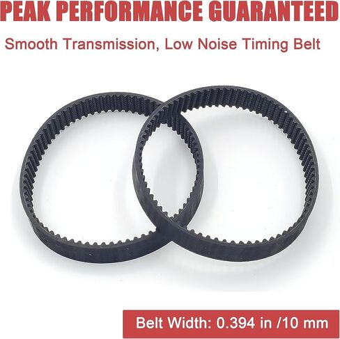 قطعتان من حزام التوقيت 174-3M - 58 سنًا، حزام مطاطي أسود مسنن، حزام محرك مسنن 0.394 بوصة/ 10 مم، مناسب للمكانس الكهربائية والمزيد in Kuwait
