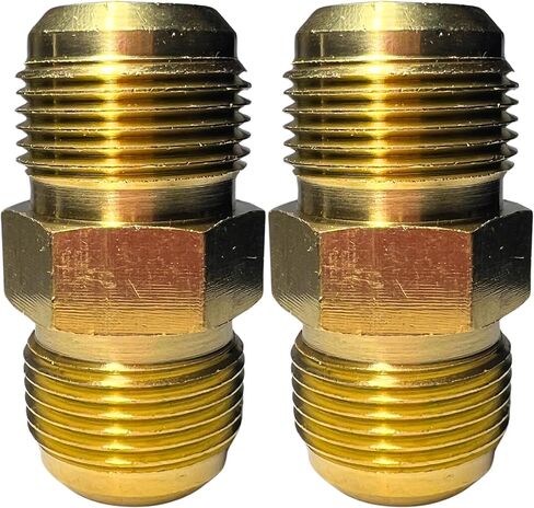2pcs 1/4 Inch Male Flare x 1/4 Inch Male Flare Connector Gas Adapter Union Pipe Flare Brass Tube Coupler Fitting by CX WONDERLAND in Saudi Arabia