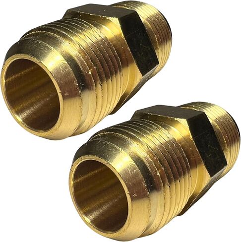 2pcs 1/4 Inch Male Flare x 1/4 Inch Male Flare Connector Gas Adapter Union Pipe Flare Brass Tube Coupler Fitting by CX WONDERLAND in Saudi Arabia