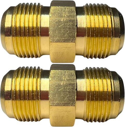 2pcs 1/4 Inch Male Flare x 1/4 Inch Male Flare Connector Gas Adapter Union Pipe Flare Brass Tube Coupler Fitting by CX WONDERLAND in Saudi Arabia