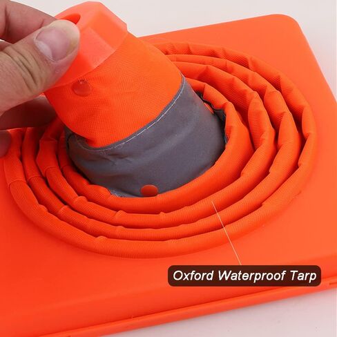 مخاريط السلامة المرورية القابلة للطي - 4 عبوات من مخاريط برتقالية منبثقة محمولة مقاس 18 بوصة مع طوق عاكس للسلامة على الطرق، وممارسة القيادة، ومواقف السيارات، وخفة الحركة للتدريب الرياضي، ولعب الأطفال in Kuwait