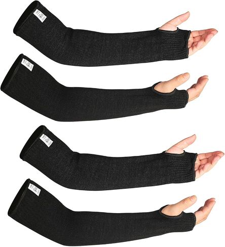 Kevlar Sleeves Heat Resistant 19 Inch Long Arm Guards With Thumb Hole,Breathable Anti-Cut Safety Welder Sleeves Fire Resistance For Men Women On Mechanic,Welding,Repairs,Polish Work (Black,1 Pair) in Saudi Arabia