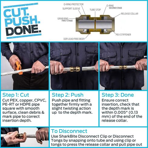 SharkBite 1/2 Inch Disconnect Clip for Push to Connect Brass Plumbing Fittings, U710A in Saudi Arabia