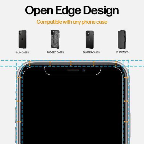 Power Theory Designed for iPhone X, iPhone Xs Privacy Screen Protector Tempered Glass Anti Spy protection [9H Hardness], Easy Install Kit, 99% HD Bubble Free Case Friendly, 2 Pack in Kuwait