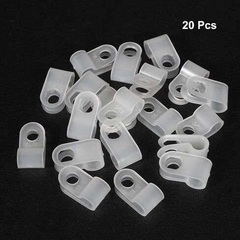 uxcell 20Pcs Nylon R-Type Cable Clamp Organizer Cord Clips for Wire Management 4.8mm Black UC-0.5 in Saudi Arabia