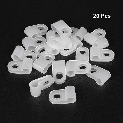 uxcell 20Pcs Nylon R-Type Cable Clamp Organizer Cord Clips for Wire Management 4.8mm Black UC-0.5 in Saudi Arabia