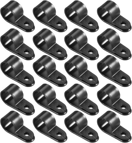 uxcell 20Pcs Nylon R-Type Cable Clamp Organizer Cord Clips for Wire Management 4.8mm Black UC-0.5 in Saudi Arabia