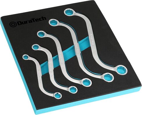 DURATECH S-Style Box Wrench Set, Metric, 5-Piece, 10mm to 19mm, 12 Point, CR-V Steel, with EVA Foam Tool Organizer in Saudi Arabia