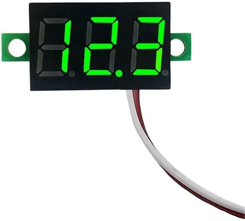 6 قطع مقياس جهد رقمي صغير تيار مستمر 2.5 ~ 30 فولت 0.28 بوصة 2 سلك رقمي مقياس الفولتميتر اختبار أخضر LED لوحة عرض جبل سيارة دراجة نارية بطارية مراقبة LED (أزرق) in Saudi Arabia